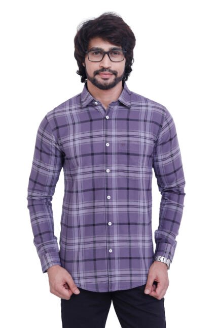 Bearberry Men’s 100% Cotton Yarn-Dyed Checked Shirt – Premium Soft Touch Casual & Smart Fit Shirt