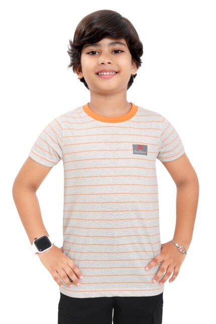 Bearberry Kids Yarn-Dyed Stripe T-Shirt – Soft Cotton Everyday Essential
