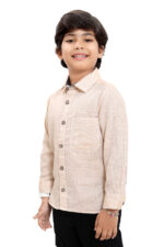 Bearberry Kids Premium 100% Cotton Solid Shirt – Soft Comfort Casual Wear (Beige) - Image 4