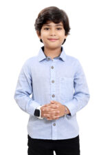 Bearberry Kids Premium 100% Cotton Solid Shirt – Soft Comfort Casual Wear (Sky Blue)