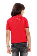 Bearberry Kids 100% Cotton Yarn-Dyed Polo T-Shirt – Premium Direct Yarn Knit (Red and Black) - Image 3