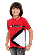 Bearberry Kids 100% Cotton Yarn-Dyed Polo T-Shirt – Premium Direct Yarn Knit (Red and Black) - Image 4