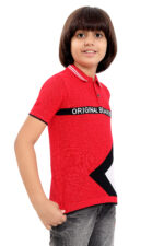 Bearberry Kids 100% Cotton Yarn-Dyed Polo T-Shirt – Premium Direct Yarn Knit (Red and Black) - Image 5