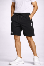 Bearberry Men’s 4-Way Lycra Stretch Shorts – Quick Dry Premium Gym & Activewear Shorts (Black)