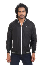Men’s Black Lightweight Bomber Jacket – Ultra Soft Poly Nylon Casual Jacket | All Season Wear
