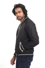 Men’s Black Lightweight Bomber Jacket – Ultra Soft Poly Nylon Casual Jacket | All Season Wear - Image 3