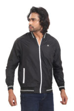 Men’s Black Lightweight Bomber Jacket – Ultra Soft Poly Nylon Casual Jacket | All Season Wear - Image 4