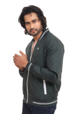 Men’s Dark Green Lightweight Bomber Jacket – Ultra Soft Poly Nylon Casual Jacket | All Season Wear - Image 3