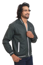 Men’s Dark Green Lightweight Bomber Jacket – Ultra Soft Poly Nylon Casual Jacket | All Season Wear - Image 4
