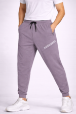 Bearberry Men’s 4-Way Lycra Joggers – Premium Stretch Dry Fit Track Pants (Purple)