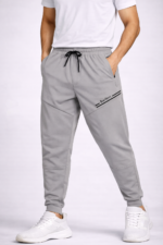 Bearberry Men’s 4-Way Lycra Joggers – Premium Stretch Dry Fit Track Pants (Light Gray)