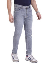 Bearberry Men's Light Grey Ankle Fit Stretch Denim Jeans | Mid Rise | Cotton Denim - Image 3