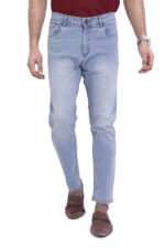 Bearberry Men's Ice Blue Ankle Fit Stretch Denim Jeans | Mid Rise | Cotton Denim - Image 2