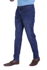 Men's Ankle Fit Stretch Jeans | Denim Cotton Twill | Mid Rise | Washed Blue - Image 3