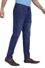 Men's Ankle Fit Stretch Jeans | Denim Cotton Twill | Mid Rise | Washed Blue - Image 4