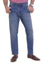 Bearberry Men's Light Blue Ankle Fit Stretch Denim Jeans | Mid Rise | Cotton Denim - Image 5
