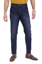 Bearberry Men’s Dark Blue Ankle Fit Stretch Jeans - Image 2