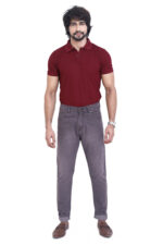 Bearberry Men’s Charcoal Grey Ankle Fit Stretch Jeans