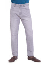 Bearberry Men's Light Grey Ankle Fit Stretch Denim Jeans | Mid Rise | Cotton Denim - Image 2