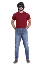 Bearberry Men's Light Blue Ankle Fit Stretch Denim Jeans | Mid Rise | Cotton Denim