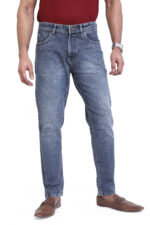 Bearberry Men's Light Blue Ankle Fit Stretch Denim Jeans | Mid Rise | Cotton Denim - Image 2
