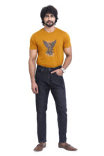 Bearberry Men's Dark Indigo Ankle Fit Stretch Denim Jeans | Mid Rise | Cotton Denim