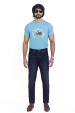 Men's Ankle Fit Stretch Jeans | Denim Cotton Twill | Mid Rise | Dark Blue