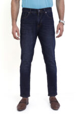 Men's Ankle Fit Stretch Jeans | Denim Cotton Twill | Mid Rise | Dark Blue - Image 2