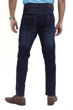 Men's Ankle Fit Stretch Jeans | Denim Cotton Twill | Mid Rise | Dark Blue - Image 5