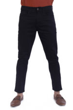 Bearberry Men's Black Ankle Fit Stretch Jeans | Mid Rise | Cotton Denim | Solid Black
