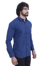 Bearberry Men’s 100% Cotton Printed Shirt – Full Sleeve Premium Casual Shirt (Blue) - Image 4