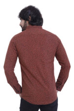Bearberry Men’s 100% Cotton Printed Shirt – Full Sleeve Premium Casual Shirt (Red) - Image 2