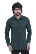 Bearberry Men’s 100% Cotton Printed Shirt – Full Sleeve Premium Casual Shirt (Green)
