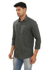 Bearberry Premium Tencel Cotton Shirt – Dark Olive Green Full Sleeve Shirt for Men - Image 2
