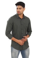 Bearberry Premium Tencel Cotton Shirt – Dark Olive Green Full Sleeve Shirt for Men - Image 3