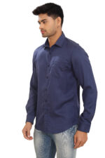Bearberry Premium Satin Twill Shirt – Navy Blue Full Sleeve Shirt for Men - Image 2