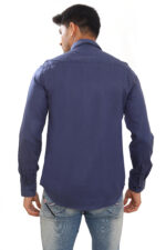 Bearberry Premium Satin Twill Shirt – Navy Blue Full Sleeve Shirt for Men - Image 4
