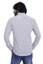 Bearberry White Striped Cotton Shirt – 100% Pure Cotton | Slim Fit Premium Casual & Office Wear Shirt for Men - Image 2