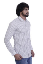 Bearberry White Striped Cotton Shirt – 100% Pure Cotton | Slim Fit Premium Casual & Office Wear Shirt for Men - Image 4
