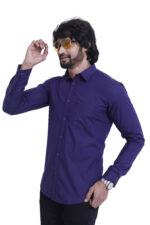 Bearberry Deep Purple Solid Cotton Shirt – 100% Pure Cotton | Slim Fit Premium Casual & Evening Wear Shirt for Men - Image 3