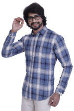 Bearberry Blue Check Cotton Shirt – 100% Pure Cotton | Slim Fit Premium Casual & Smart Wear - Image 3