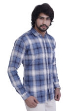 Bearberry Blue Check Cotton Shirt – 100% Pure Cotton | Slim Fit Premium Casual & Smart Wear - Image 4