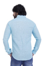 Bearberry Premium Sky Blue Check Cotton Shirt – 100% Pure Cotton | Slim Fit Casual & Smart Wear - Image 2