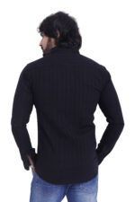 Bearberry Men’s Premium Cotton Textured Black Shirt – Elegant Smart Casual & Party Wear Shirt - Image 2