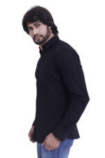 Bearberry Men’s Premium Cotton Textured Black Shirt – Elegant Smart Casual & Party Wear Shirt - Image 3