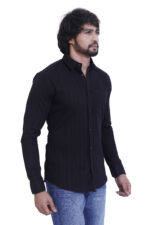 Bearberry Men’s Premium Cotton Textured Black Shirt – Elegant Smart Casual & Party Wear Shirt - Image 4