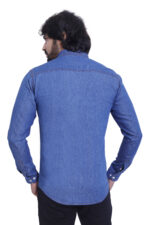 Bearberry Men’s 100% Cotton Medium Blue Denim Shirt – Double Pocket Full Sleeve Casual Shirt - Image 2