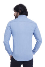Bearberry Men’s 100% Cotton Denim Shirt – Light Blue Double Pocket Casual Shirt for Men - Image 2