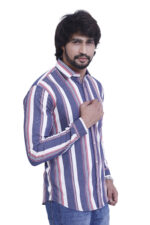 Bearberry Men’s Premium Cotton Multi-Stripe Shirt – Stylish Slim Fit Casual & Party Wear Shirt - Image 4