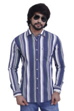Bearberry Men’s Premium Cotton Multi-Stripe Shirt – Stylish Slim Fit Casual & Party Wear Shirt - 2